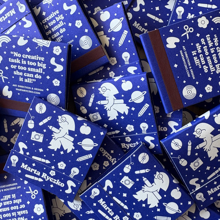 Custom designed matchbooks by Marta Ryczko.